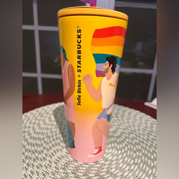 NEW Starbucks Sofie Birkin 2024 Yellow Summer Graphic "Pride Month Tumbler 24 oz - Picture 11 of 12